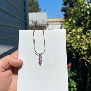 Double pink diamond pendant